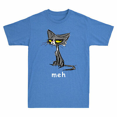 Funny Meh Cat Cat Lovers Men's T-Shirt Cat Lover kitty Gift Short Sleeve Tee New