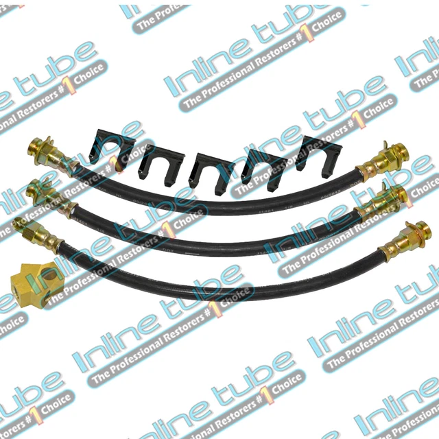 70-71 Mopar A-Body Duster Demon Front and Rear Drum Brake Rubber Flex Hose Set
