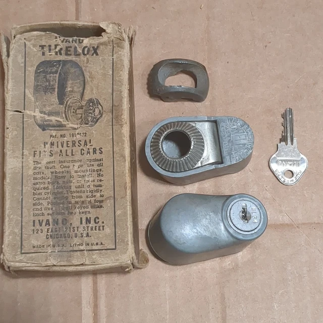 1920 's 1930 's TIRELOX WHEEL LUG AND SPARE TIRE LUG LOCK LOT (2) BUICK AUBURN