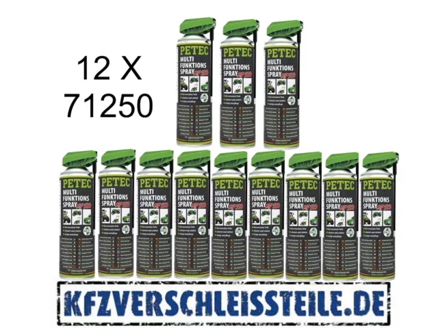 12x PETEC 71250 Multifunktionsspray 500ml Schmierstoff / Rostlöser / Kriechöl