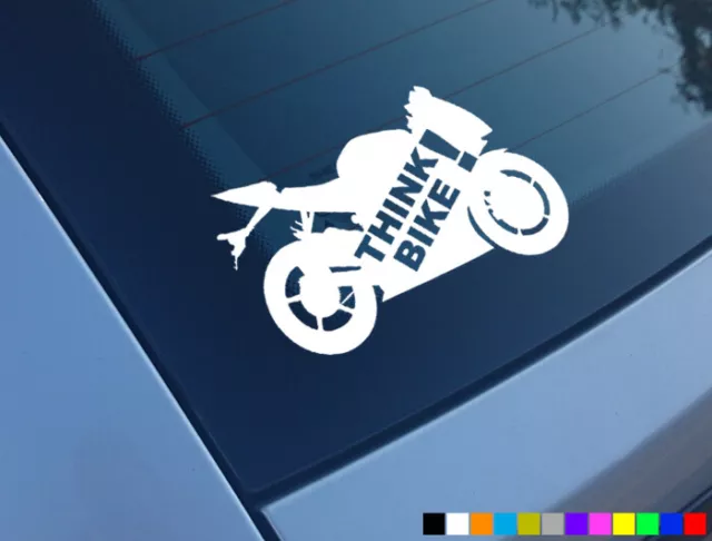 Think Bike Car Stickers Motorcycle Decals Bumper Window Laptop Van Vinyl Helmet