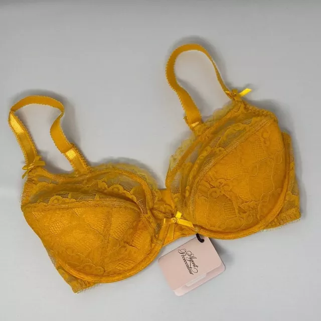 Agent Provocateur Anna Yellow Padded Plunge Push-Up 36DD Bra NWT $215