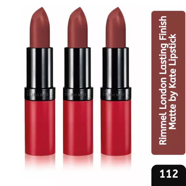 Rimmel London Lipstick Lasting Finish Matte 3 Pack by Kate 112