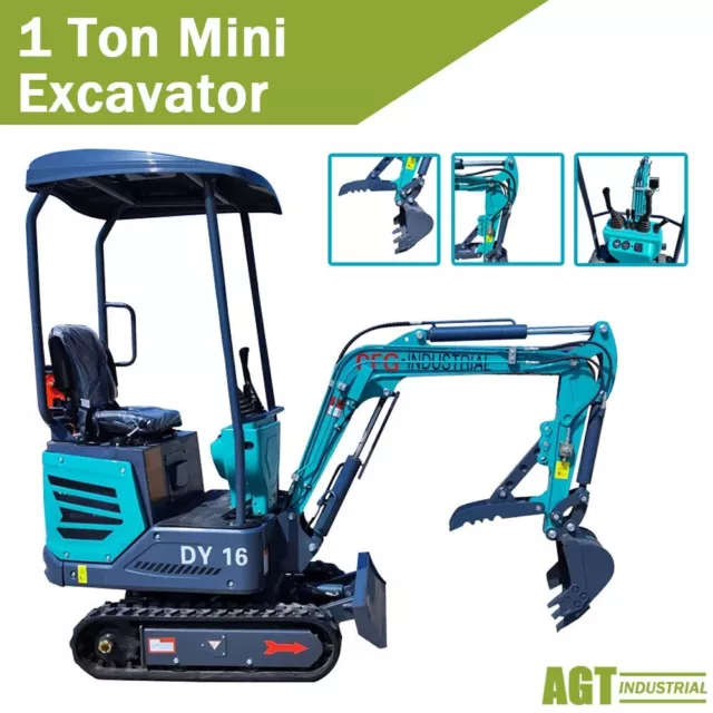 AGT Mini Excavator 1 Ton Hydraulic Digger Tracked Crawler B&S Gas EPA