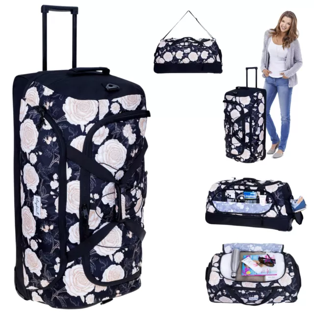 Reisetasche Trolley Damen Mädchen Elephant Cruiser groß 13025 Flower Schwarz +g