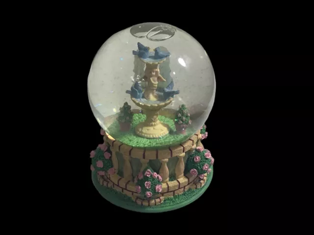 San Francisco Music Box Company Musical Snow Globe Angel Bird Bath Does Work 2