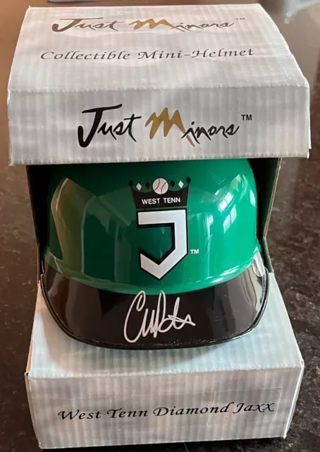 Corey Patterson Signed West Tennessee Diamond Jaxx Mini Helmet with COA