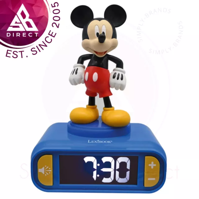 Lexibook 3D Mickey Mouse Alarm Clock For Kids│with Night Light & Snooze Function