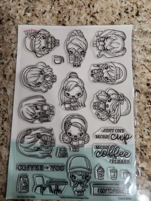 The Greeting Farm Coffee Beans Large Stamp Set