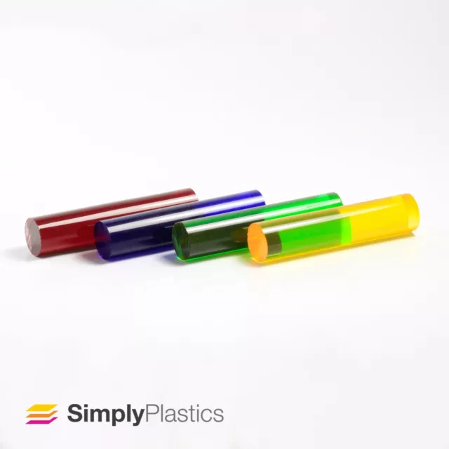 Coloured Tinted Extruded Acrylic Plastic Perspex Rod / Various Diameters