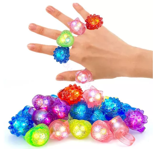 LED Flashing Ring Finger Shiny Kids Party Light up Glow in the dark Ring 2023