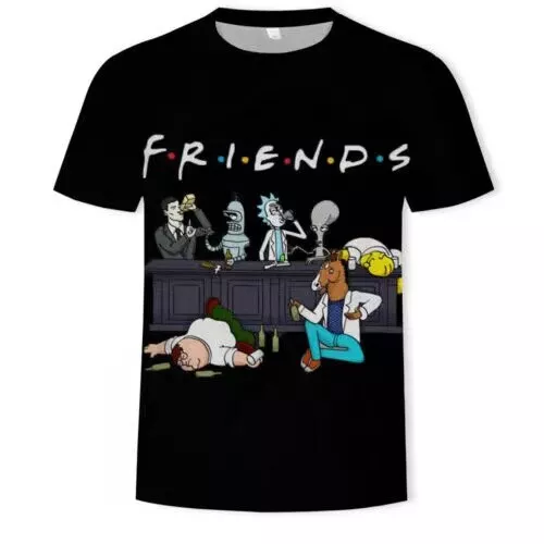 T Shirt Rick and Morty Cartoon Funny Double sided Unisex