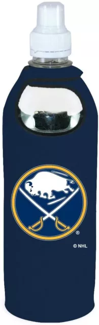 Buffalo Sabres 1/2 Liter Water Soda Bottle Koozie Holder Cooler with Clip Hockey