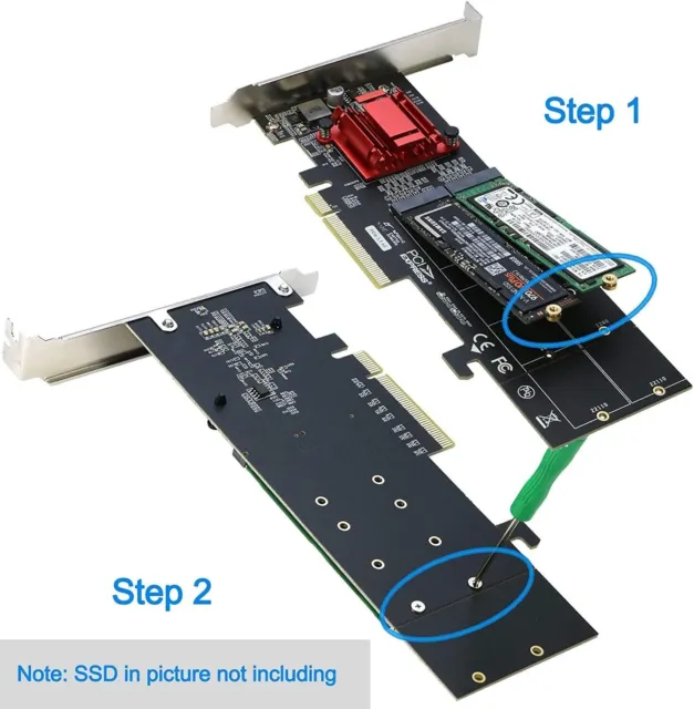 2x M.2 NVMe SSD auf PCIe 3.1 Kartenadapter mit internen Switch