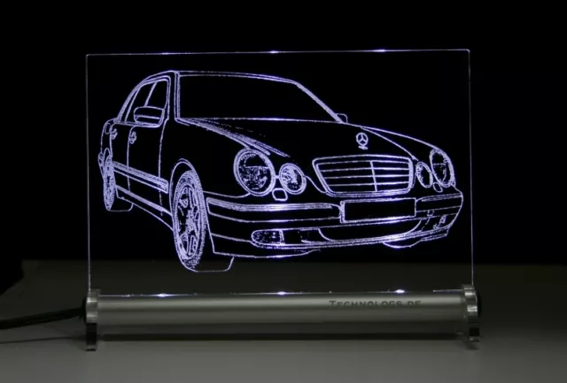 LED Leuchtschild graviert ist E Klasse W210  Limousine AutoGravur limo db