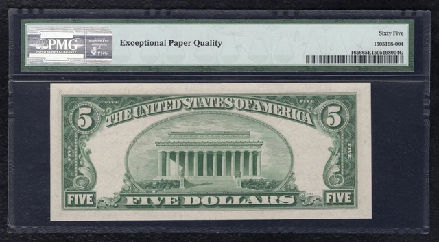 Fr. 1656 1953-A $5 Five Dollars Silver Certificate Pmg Gem Uncirculated-65Epq 2