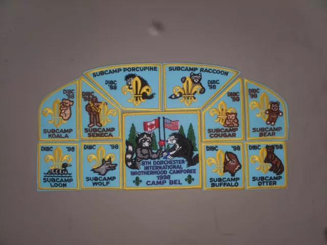 9th Dorchester International Brotherhood Camporee 1998 patch Set