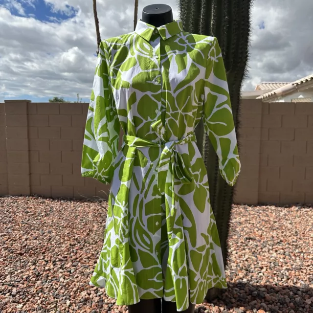 NWOT Cynthia Steffe Womans Green Shirt Dress Size Large