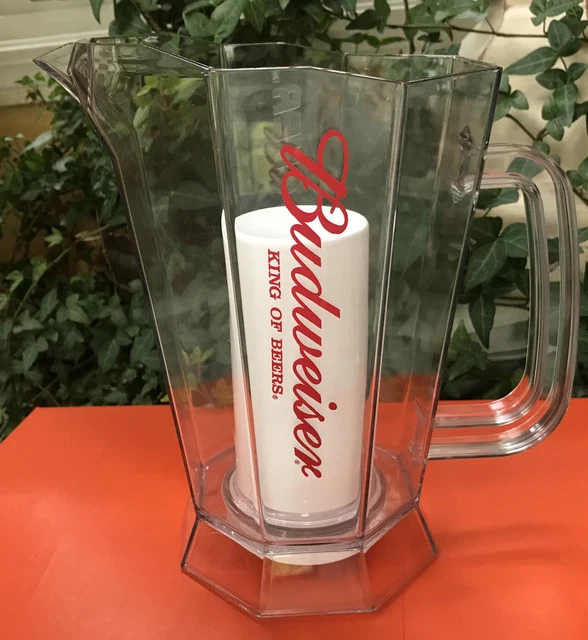 Budweiser Logo Plastic Polar 60 Oz Pitcher w/ ice holder SKRCO USA