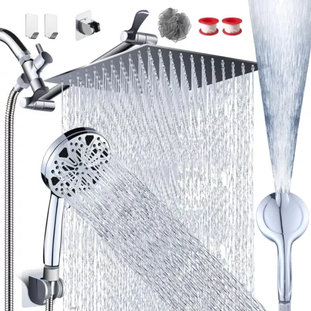 12 Rainfall Shower Head with Handheld Combo High Pressure, Stainless Steel