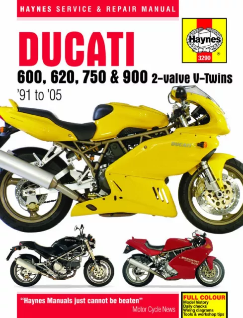 Haynes Manual 3290 for Ducati 600, 620, 750 & 900 2-valve V-Twins (1991 - 2005)