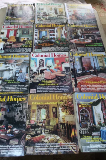 Vintage Lot of 12 Colonial Homes Magazines 1980-1989