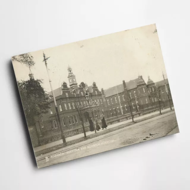 A3 PRINT - Vintage Norfolk - Norwich. Norfolk and Norwich Hospital