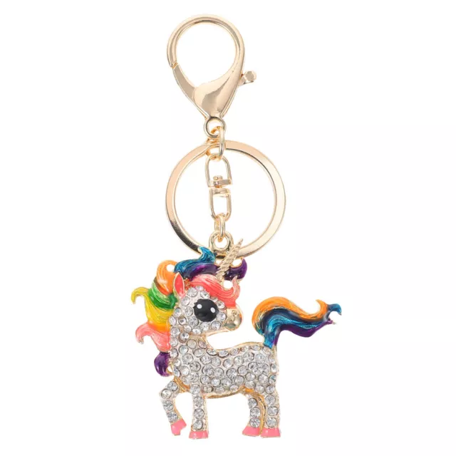 Rhinestone Unicorn KeyChain 3D Sparkling Charm Key Ring for Women Girls