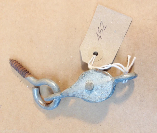 (452) A Cast Iron Pulley  With Screw Eye Fixing  Vintage Salvaged Item