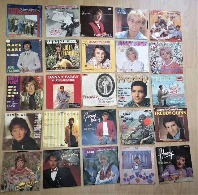 LOT N°6 POP 25 disques 45 t BELGE HOLLAND FABRY JERSEY FREDDY HENNY ...