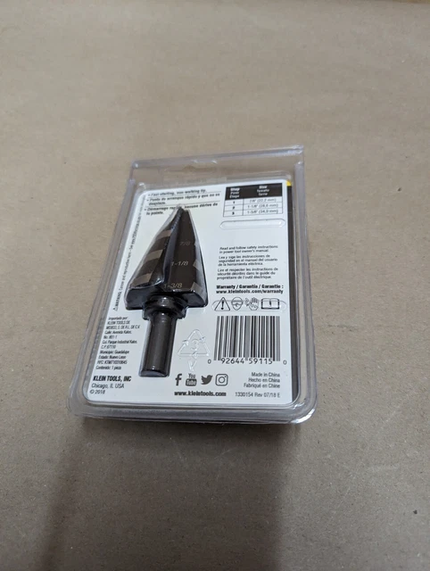 Klein Tools KTSB15 Step Drill Bit #15   7/8", 1-1/8", 1-3/8" NEW 3