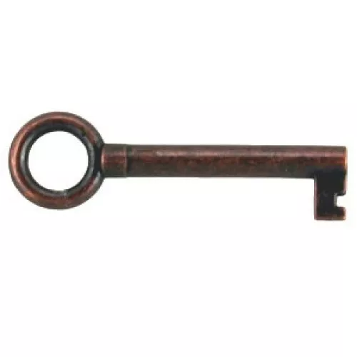 Statutory Bronze Plated Hollow Barrel Skeleton Key for Cabinet Doors, NEW