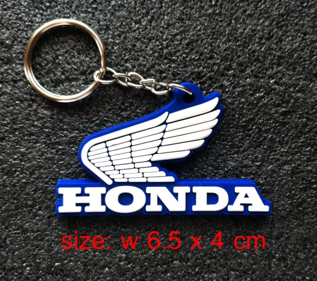 HONDA Rubber classic Motorcycle Wing Keychain / Keyring Collectables cs # 5