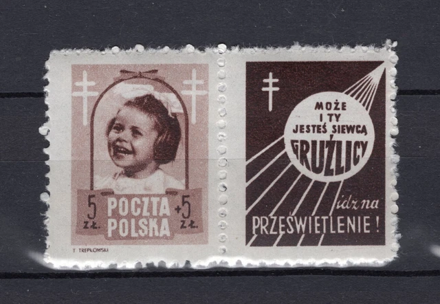 Poland 1948 Anti Tuberculosis With Tab Scott B60 Perfect Mnh (Iii)