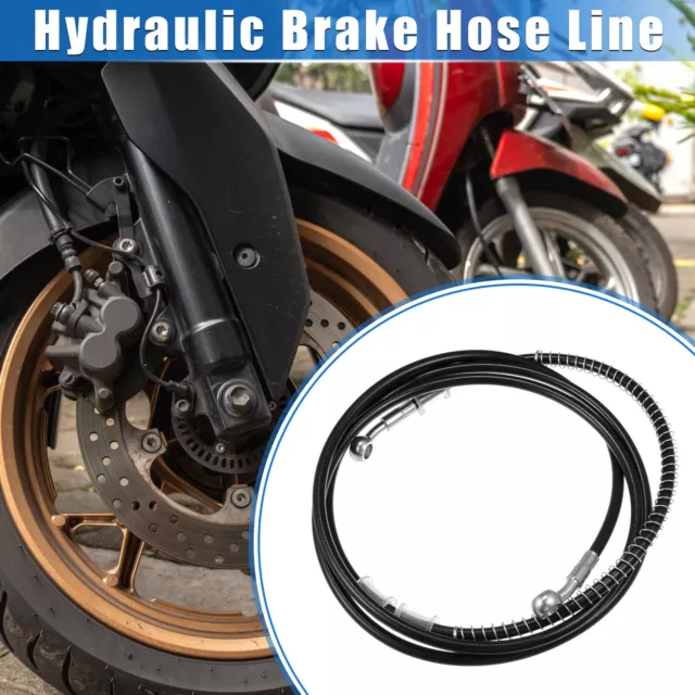 Motorcycle 220cm 86.61" 10mm 0.39" Hydraulic Brake Hose Line Pipeline Black