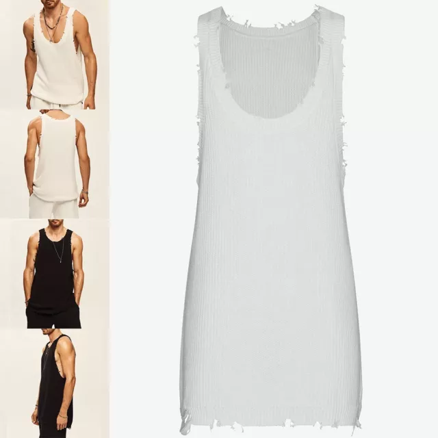 Tank décontracté en tricot pour hommes mode été streetwear respirant sportwe