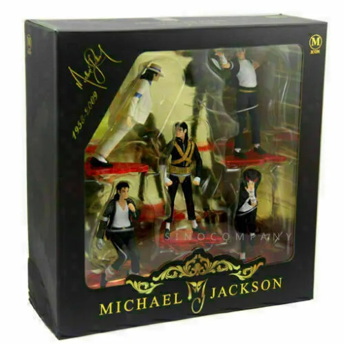 Rare 5pcs/SET MICHAEL JACKSON STATUE KING OF MUSIC Figure DOLL Collect Toys