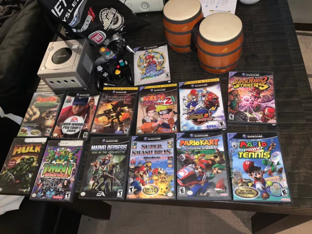 Nintendo Game Cube All Inclusive Console. 13 Games & Dk Bongos Set.