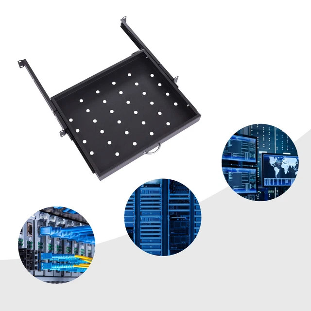 19 Inch Rack for IT Network Server Data Cabinet Mount 1U Drawer+2 x Slides