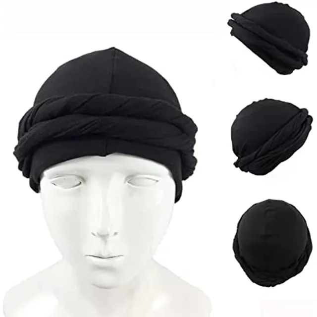 Halo Turban Durag for Men Satin Silk Lined Elastic Turban Head Wrap Head Scarf 2