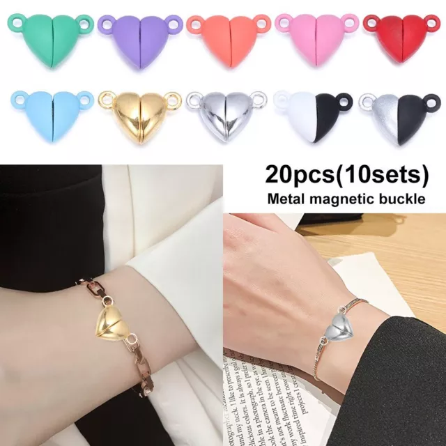 Jewelry Findings Connected Clasps Couple Bracelet Magnetic Buckle Love Heart