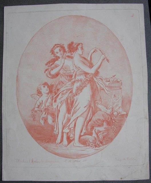 Dessin Original Signé Henri Laffillée - Autel Roman Du Musée D'Arles - Encre