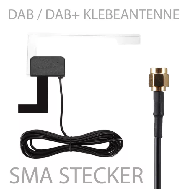 AUTO RADIO SCHEIBEN Antenne DAB + Digital SMA Adapter 5m Kabel Klebe Antenne  EUR 8,98 - PicClick DE