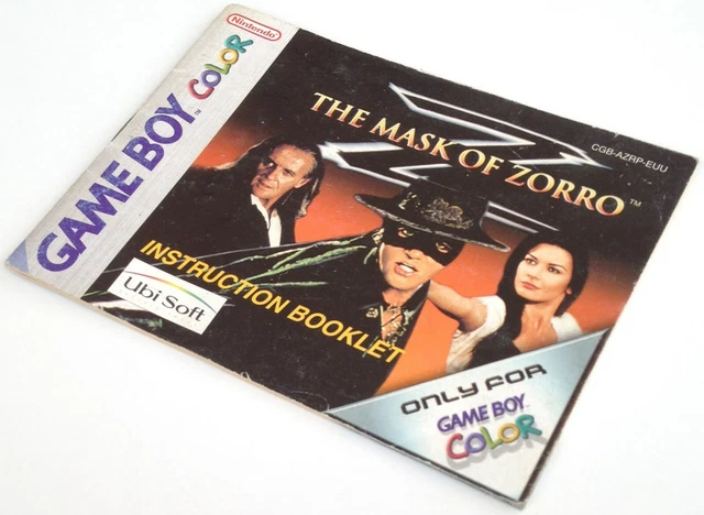 gbc notice THE MASK OF ZORRO euu nintendo game boy color mode d'emploi