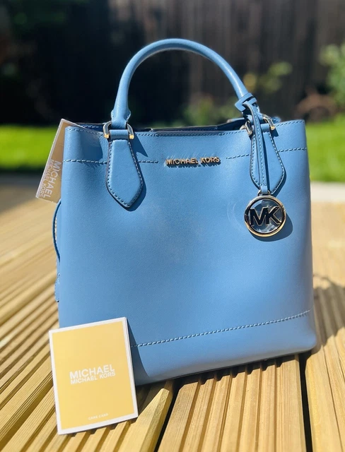 MICHAEL KORS EDEN BLU FRANCESE LG borsa con cordini in pelle. Nuovo con etichette EUR 216 72 PicClick IT