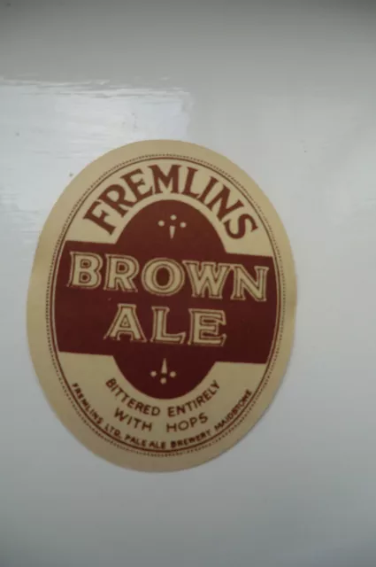 Mint Fremlins Brown Ale Maidstone Kent Beer Bottle Label