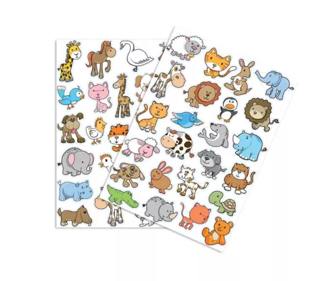 Gommettes animaux rigolos B stickers 50 autocollants créatif scrapbooking