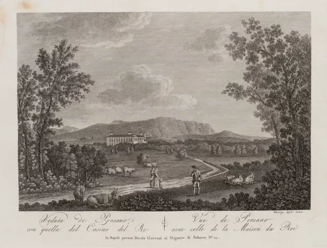 ALOJA (19.Jhd) nach HACKERT (*1737), Ansicht von Persano, um 1810, KSt.