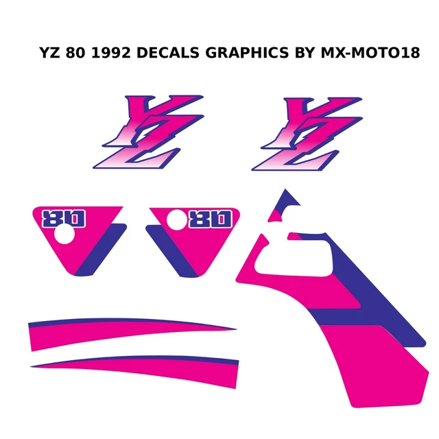Kit Autocollants Déco Yamaha YZ 250 1989 - Originaux, Fabriqué En Italie, Pour Personnalisation