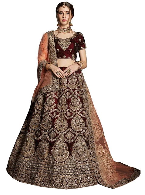 Lehanga Choli Indian Design Wedding Party Wear Ethnic Dupatta Embroidered Choli
